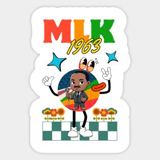 Martin Luther King, MLK 1963s, Retro MLK Dr. Martin Luther King Jr. Sticker